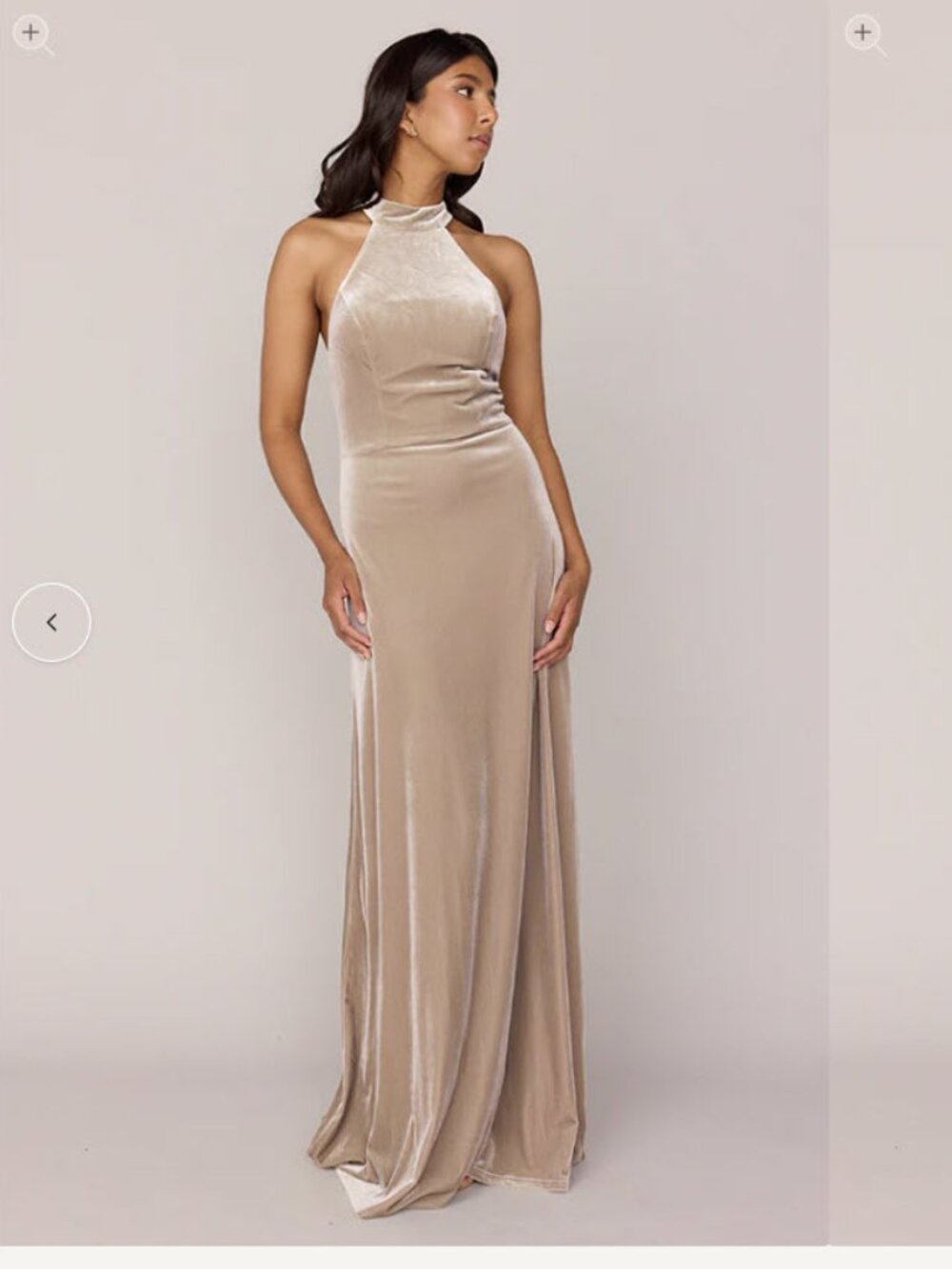 NWT Revelry Tori Velvet Dress Gold Champagne 2P
